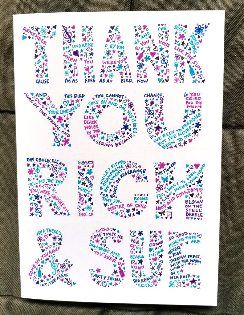 Rich and Sue did our shopping when we were shielding